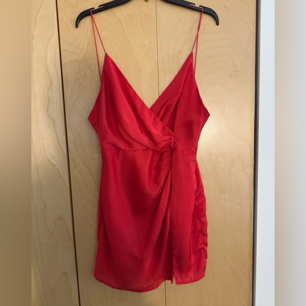 Elegant Red Satin Dress